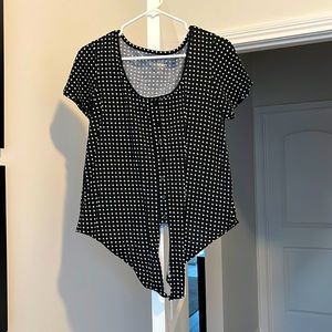 Black and white polka dot blouse. Size M.